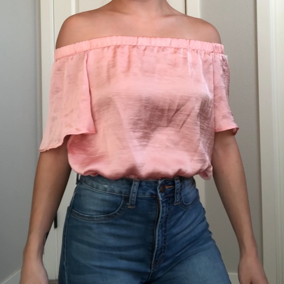 Fashion Nova Tops - Fashion Nova Pink Off The Shoulder Bodysuit